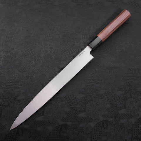 Yanagiba White Steel #2 Kasumi Buffalo Walnut Handle 270mm-[Musashi]-[Japanese-Kitchen-Knives]