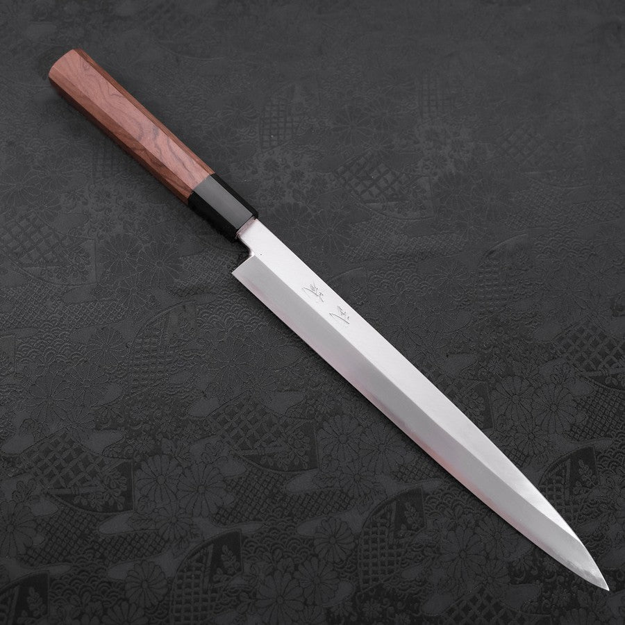 Yanagiba White Steel #2 Kasumi Buffalo Walnut Handle 270mm-[Musashi]-[Japanese-Kitchen-Knives]