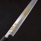 Yanagiba White Steel #2 Kasumi Chokin Sakura-Fuji Buffalo Ebony Handle 210mm-[Musashi]-[Japanese-Kitchen-Knives]
